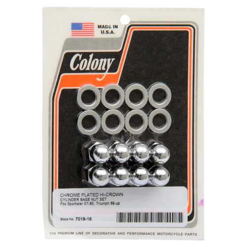 Colony - Colony Cylinder Base Nut Kit - Acorn Style - Chrome - 7018-16