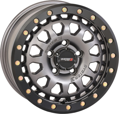 System 3 - System 3 SB-6 Beadlock Wheel - 15x7 - 4+3 (10mm) - 5/4.5 - Matte Gunmetal Gray - 15S3-6644