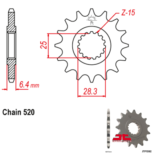 JT Sprockets - JT Sprockets Steel Front Sprocket - 14T - JTF1592.14