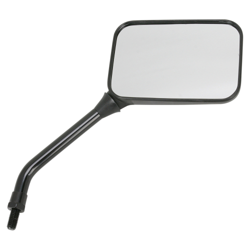 Emgo - Emgo Universal Rectangular Mirror - GP Deluxe - Long Stem - Black - 130mm x 85mm - 10mm Thread - Right - 20-78227
