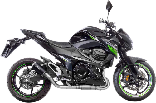 Leo Vince - Leo Vince LV-10 Slip-On - Stainless Tailpipe/Black Muffler/Stainless Steel End Cap - 15214BU