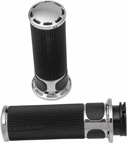 Arlen Ness - Arlen Ness Fusion Series Grips - Slot Track - Chrome - 07-300