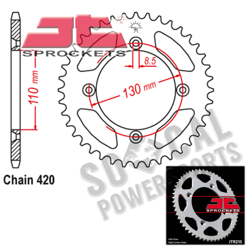 JT Sprockets - JT Sprockets Steel Rear Sprocket - 51T - JTR215.51