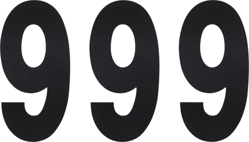 Factory Effex - Factory Effex Standard Numbers 6in. - Black - No. 9 - 02-4459