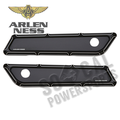 Arlen Ness - Arlen Ness Saddlebag Latch Covers - Beveled - Black - 03-585
