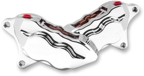 Hawg Halters Inc - Hawg Halters Inc 4 Piston Dual Disc Front Brake Caliper Kit - Chrome - FKDDCC5018
