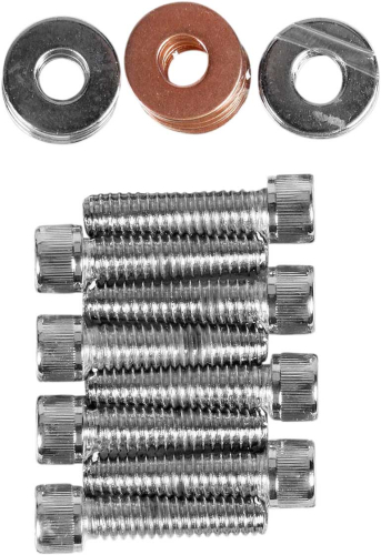 Drag Specialties - Drag Specialties Rocker Box Mount with Washers Chrome Socket-Head Bolt Set - Knurled - MK123