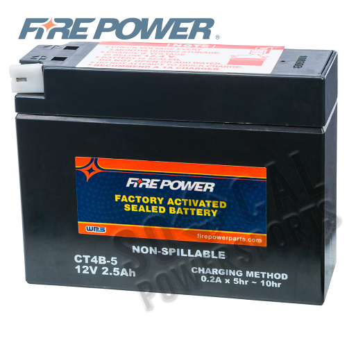 Fire Power - Fire Power Factory Activated Maintenance Free Sealed Battery - CT4B-5