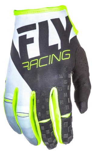 Fly Racing - Fly Racing Kinetic Gloves - 371-41607 - Black/White/Hi-Vis - X-Small