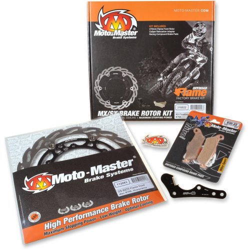 Moto-Master - Moto-Master 270MM Flame Rotor/Brake Pad Kit - 310020