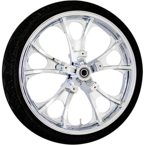 Coastal Moto - Coastal Moto Precision Cast Largo 3D Front Wheel with Tire - 21x3.5 - Chrome - METLGO213CH