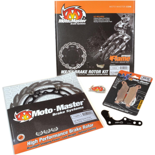 Moto-Master - Moto-Master 270MM Flame Rotor/Brake Pad Kit - 310021