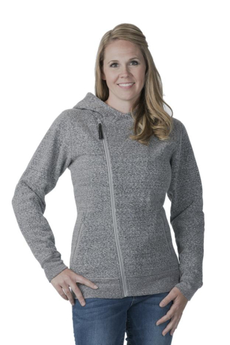 DSG - DSG Diagonal Zip Womens Hoody - 35683 - Black Heather - Small