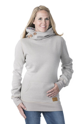DSG - DSG Side Button Womens Pullover Hoody - 35681 - Warm Gray - 4XL
