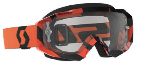 Scott USA - Scott USA Hustle MX Goggles - 262592-1009113 - Black/Orange / Clear Works Lens - OSFM