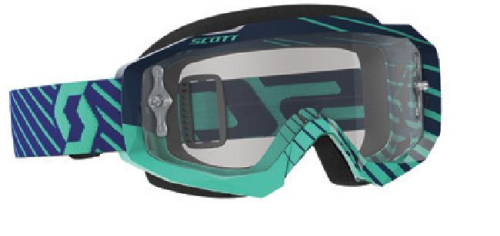 Scott USA - Scott USA Hustle MX Goggles - 262592-5572113 - Blue/Teal / Clear Works Lens - OSFM