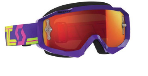 Scott USA - Scott USA Hustle MX Goggles - 262592-4984280 - Purple/Yellow / Orange Chrome Works Lens - OSFM