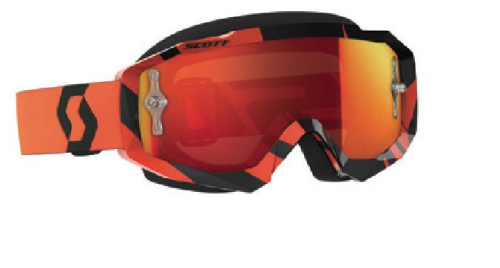 Scott USA - Scott USA Hustle MX Goggles - 262592-1009280 - Black/Orange / Orange Chrome Works Lens - OSFM