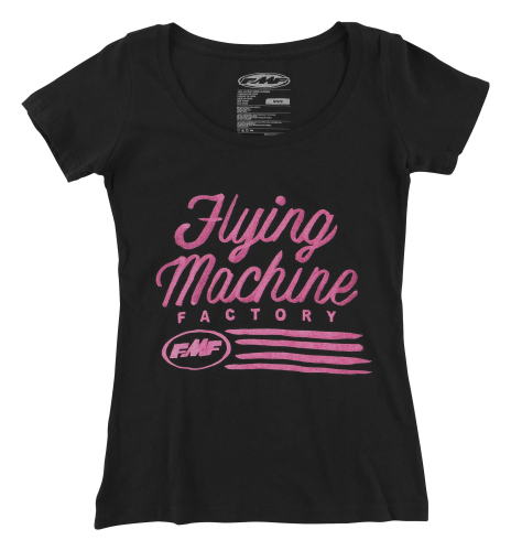 FMF Racing - FMF Racing Script Womens Scoop Neck T-Shirt - SP7418901-BLK-LG - Black - Large