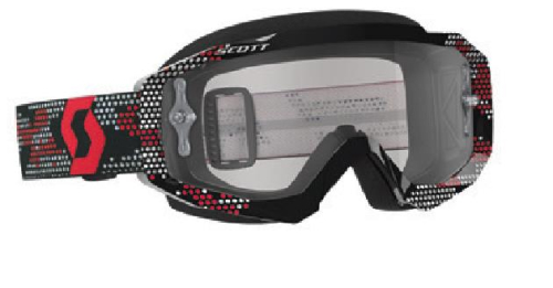 Scott USA - Scott USA Hustle MX Goggles - 262592-1042113 - Black/Red / Clear Works Lens - OSFM