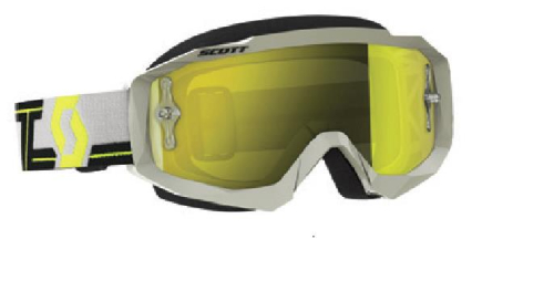 Scott USA - Scott USA Hustle MX Goggles - 262592-1120289 - Gray/Yellow / Yellow Chrome Works Lens - OSFM