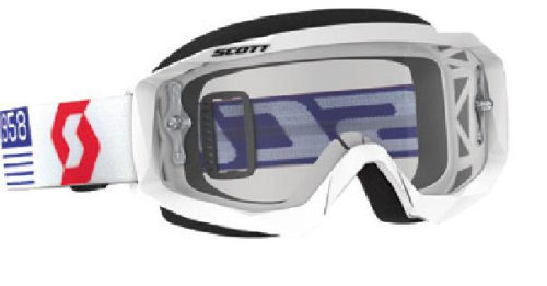Scott USA - Scott USA Hustle MX Goggles - 262592-1030113 - White/Red / Clear Works Lens - OSFM
