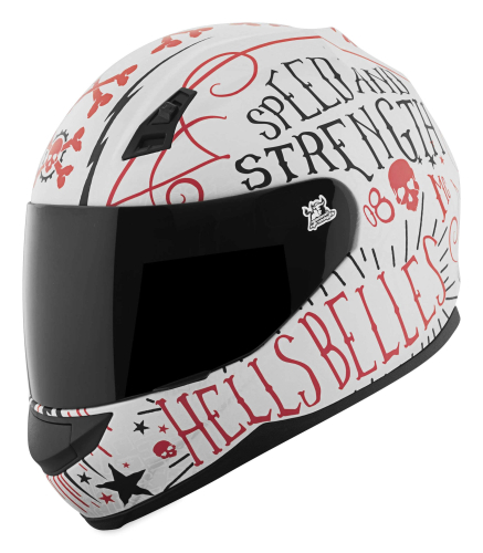 Speed & Strength - Speed & Strength SS700 Hells Belles Helmet - 1111-0603-0953 - Matte White/Red - Medium
