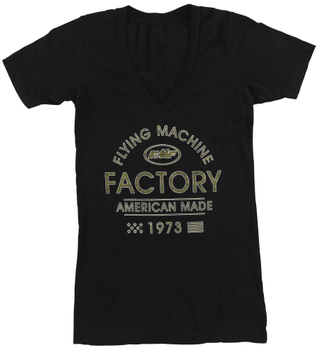 FMF Racing - FMF Racing Tracks Womens V-Neck T-Shirt - FA7418902-BLK-WMD - Black - Medium
