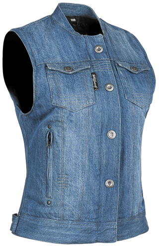 Speed & Strength - Speed & Strength Glory Daze Womens Denim Vest - 1114-1504-1551 - Blue - X-Small