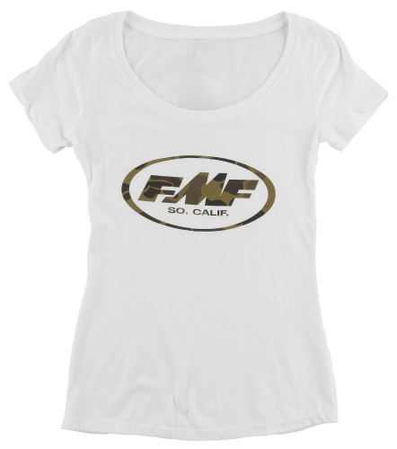 FMF Racing - FMF Racing Dynasty Womens Scoop T-Shirt - FA7418901-WHT-WLG - White - Large