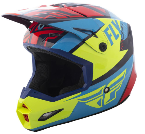 Fly Racing - Fly Racing Elite Guild Helmet - 73-8603-4-XS - Red/Blue/Hi-Vis - X-Small