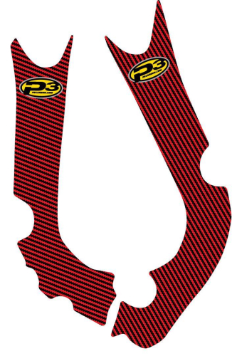 P3 - P3 Grip Guard Frame Protection Decals - Weave - Black/Red - 745050-RED