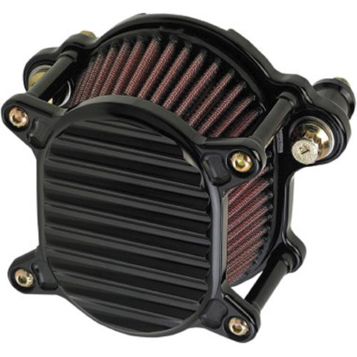 Joker Machine - Joker Machine Omega Air Cleaner Assembly - Finned - Black Anodized - 021661