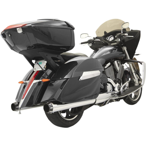 Bassani Manufacturing - Bassani Manufacturing 4in. Straight Slip-On Muffler with Quick Change End Cap - Chrome - 6C27R