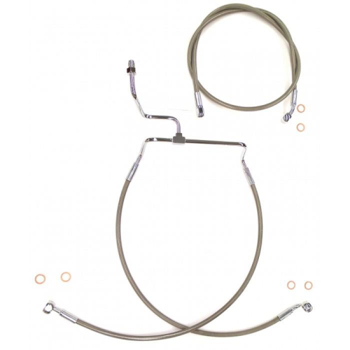 Magnum - Magnum Clear Coated XR Stainless Front Brakeline Kit - 35in. Upper Brake Length - SSC131335