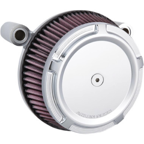 Arlen Ness - Arlen Ness Big Sucker Stage I Air Filter Kit with Cover and Synthetic Filter - Beveled - Chrome - 50848