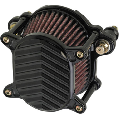 Joker Machine - Joker Machine Omega Air Cleaner Assembly - V Fin - Black Anodized - 021691