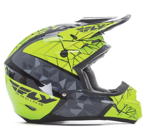 Fly Racing - Fly Racing Kinetic Crux Youth Helmet - 73-3385YL - Black/Gray/Hi-Vis - Large