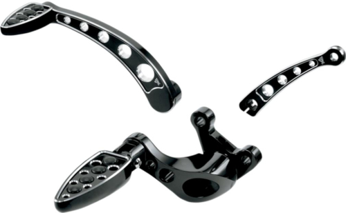 Battistinis Custom Cycles - Battistinis Custom Cycles Billet Forward Control - Teardrop - Stock Length - Black - 07599