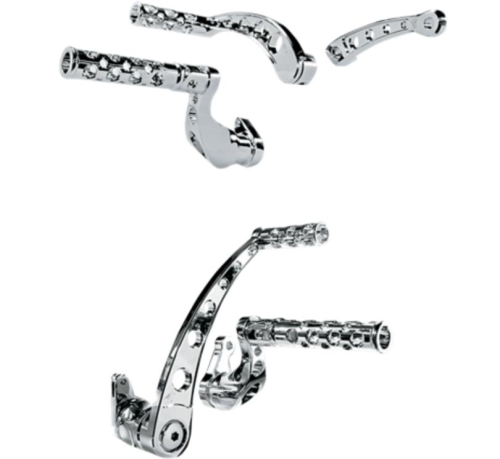 Battistinis Custom Cycles - Battistinis Custom Cycles Billet Forward Control - Round - Stock Length - Chrome - 07596