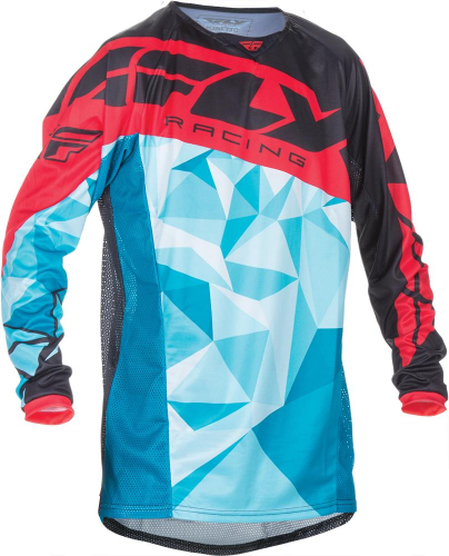 Fly Racing - Fly Racing Kinetic Crux Youth Jersey - 370-529YL - Black/Teal/Red - Large