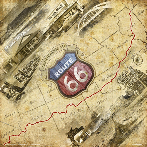 Zan Headgear - Zan Headgear Deluxe Bandanna - BD105 - Mother Road - OSFM