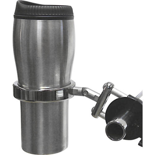 Desert Dawgs - Desert Dawgs RoadRunner PLUS Drink Holder w/Travel Mug - Brake/Clutch Mount - Chrome - RURECH