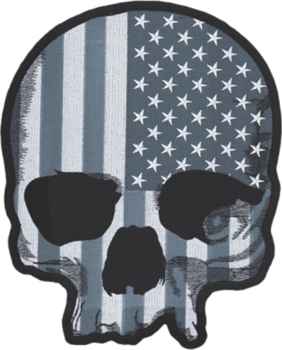 Lethal Threat - Lethal Threat USA Flag Skull Gray Embroidered Patch - LT30183