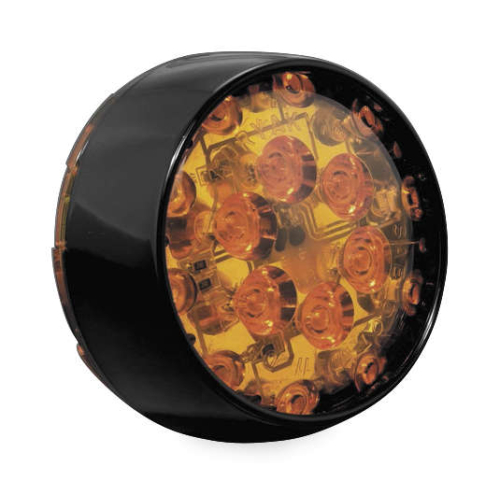 Kuryakyn - Kuryakyn LED Front Turn Signal Inserts - Bullet Style - ECE Black Bezel/Amber Lens - 5474