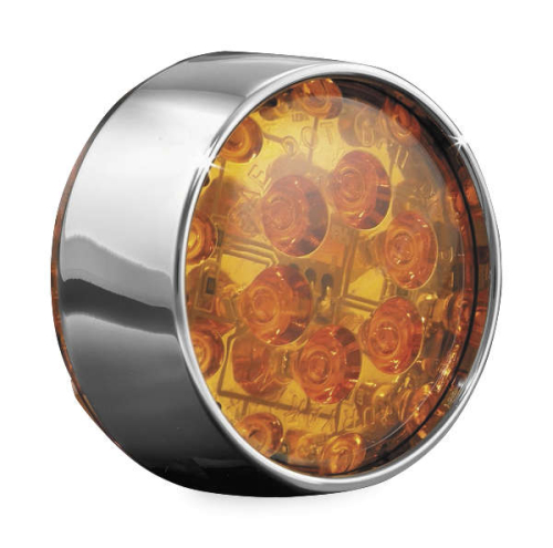 Kuryakyn - Kuryakyn LED Front Turn Signal Inserts - Bullet Style - ECE Chrome Bezel/Amber Lens - 5472