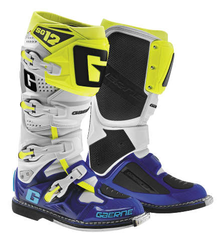 Gaerne - Gaerne SG-12 Boots - 2174-050-07 - White/Blue/Yellow - 7