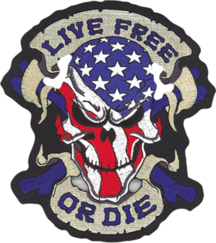 Lethal Threat - Lethal Threat Live Free or Die USA Skull Embroidered Patch - LT30070