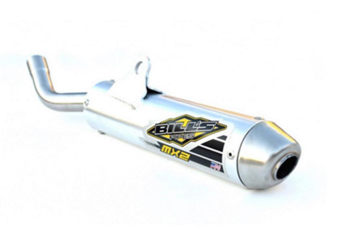 Bills Pipes - Bills Pipes 2-Stroke MX2 Series Silencer - Brushed Aluminum - HS-82