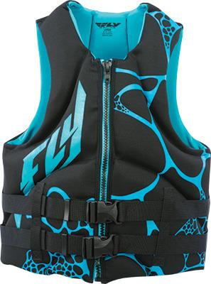 Fly Racing - Fly Racing Neoprene Life Vest - 142424-505-010-16 - Black/Aqua - X-Small
